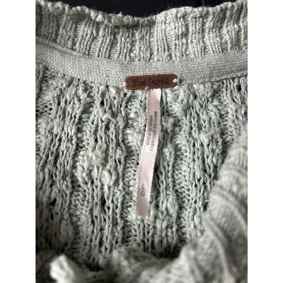 Free People Sweater | Knitted | Color Gray/Lt Green | Size Large - Picture 2 of 6